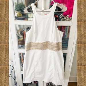 lilly pulitzer white and gold dress